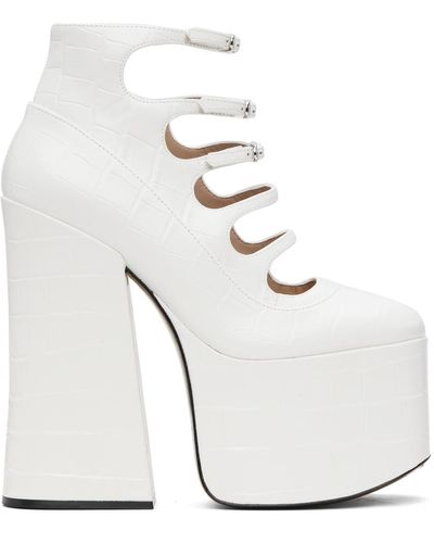 Marc Jacobs White 'the Croc-embossed Kiki' Heels