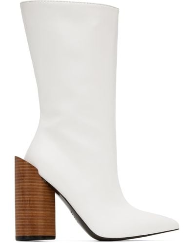 Pushbutton Ite Heart Boots - White
