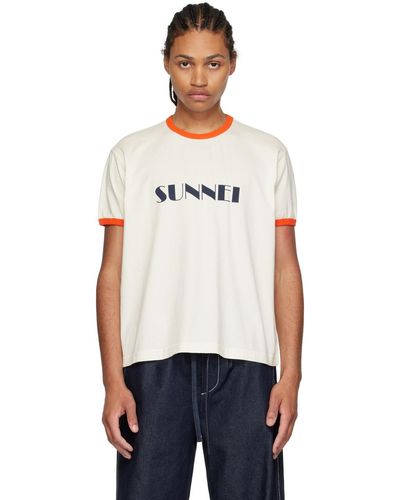 Sunnei Off-white Cotton T-shirt - Multicolour