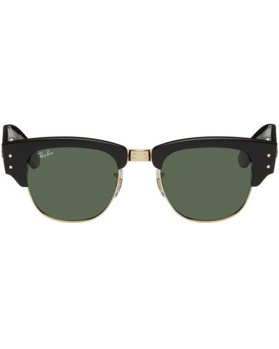 Ray-Ban Black & Gold Mega Clubmaster Sunglasses - Green