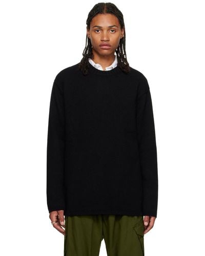 Yohji Yamamoto Pull noir à ornement lacé