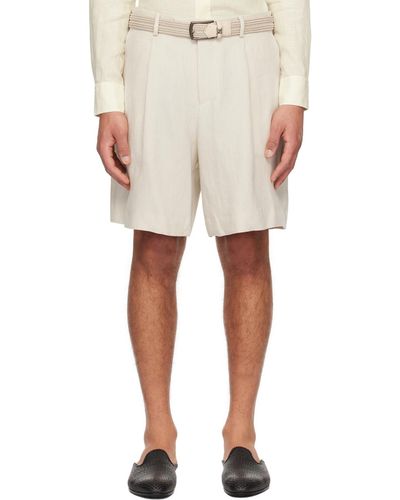 Lardini Beige Pleated Shorts - Natural