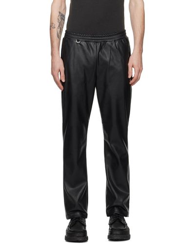 Sophnet Pantalon easy standard noir en cuir synthétique