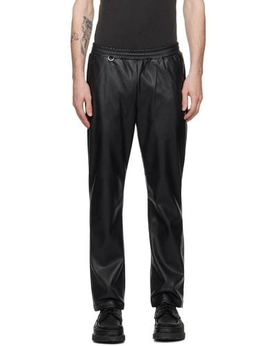 Sophnet Standard Easy Faux-leather Trousers - Black
