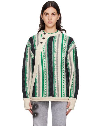 Adererror Green Buttoned Sweater