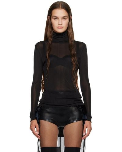 Maison Margiela Black Semi-sheer Turtleneck