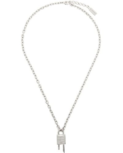 Givenchy Silver Mini Lock Necklace - Multicolour