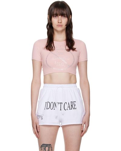 PRAYING Ssense Exclusive 'i Don't Care' T-shirt - Pink