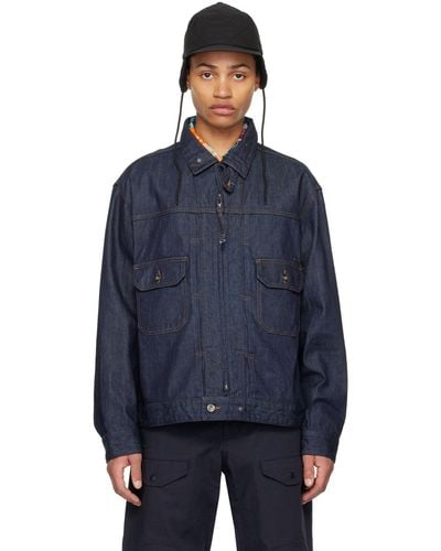 Engineered Garments Indigo Zip Denim Jacket - Blue