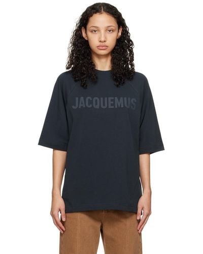 Jacquemus ネイビー Le T-shirt Typo Tシャツ - ブラック