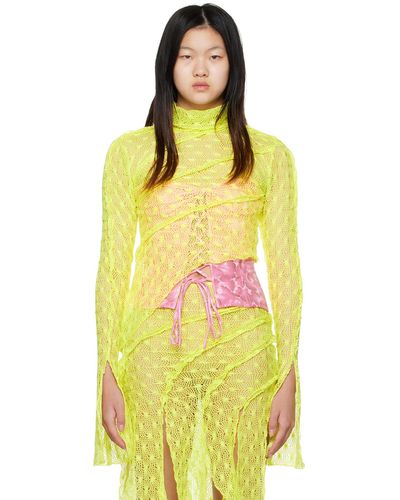 Kim Shui Ssense Exclusive Asymmetrical Turtleneck - Yellow