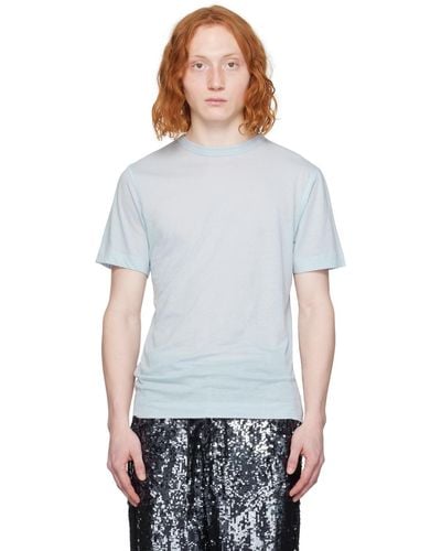 Dries Van Noten Blue Crewneck T-shirt - Multicolour