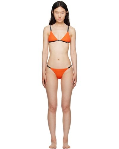 Heron Preston Orange Woven Bikini - Black