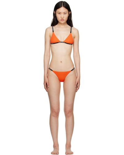 Heron Preston Orange Woven Bikini - Black