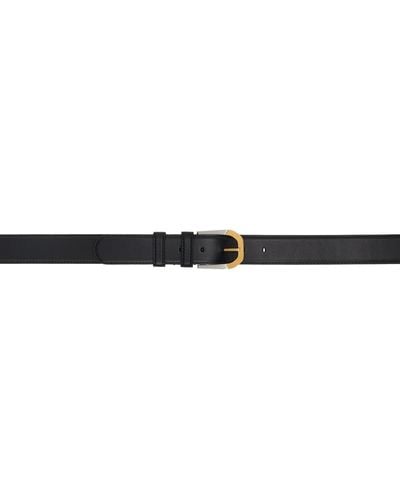The Row Art Deco Box Calf Leather Belt - Black