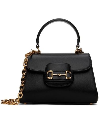 Gucci 1955 Horsebit Leather Top Handle Bag - Black