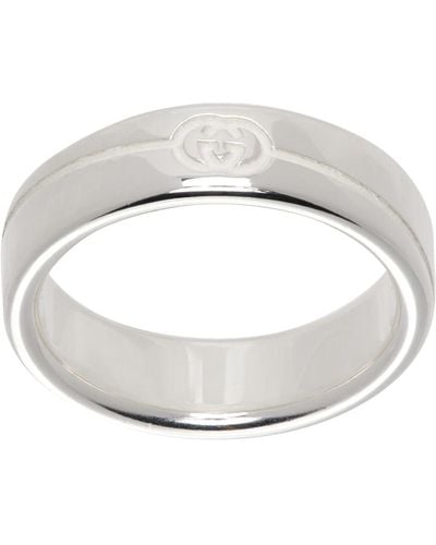 Gucci Tag Sterling Ring - White