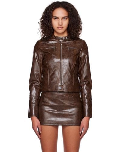 Miaou Brown Hannah Jewett Edition Faux-leather Jacket