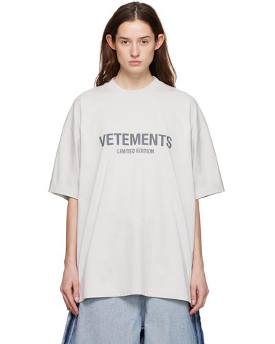 Vetements T-shirt 'limited edition' blanc cassé