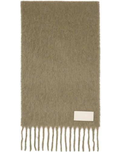 Ami Paris Taupe Patch Scarf - Green