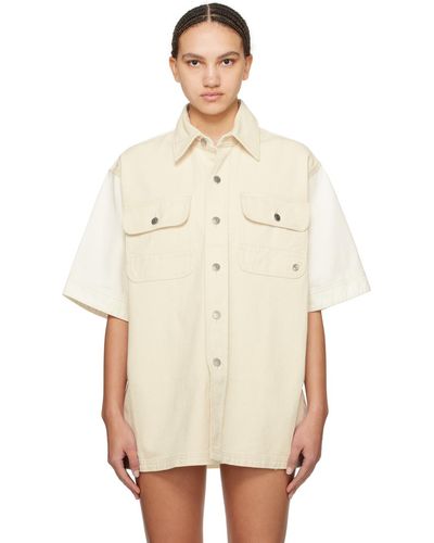 Stella McCartney Beige & White Workwear Denim Shirt - Natural