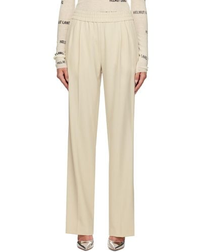 Helmut Lang Off-white Pull-on Pants - Natural