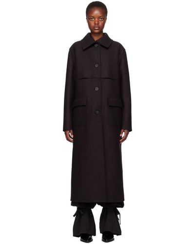Harris Wharf London Manteau brun à bavolets - Noir