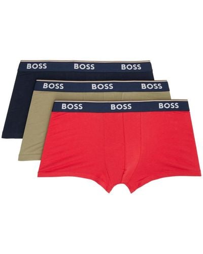 BOSS Three-pack Multicolour Boxers - Red