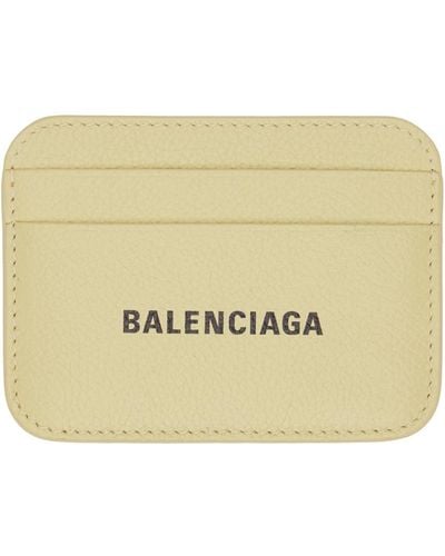 Balenciaga Porte-cartes Cash en cuir - Jaune