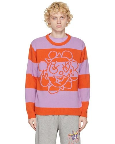 Marc Jacobs Orange And Purple Heaven By Crazy Daisy Striped Sweater