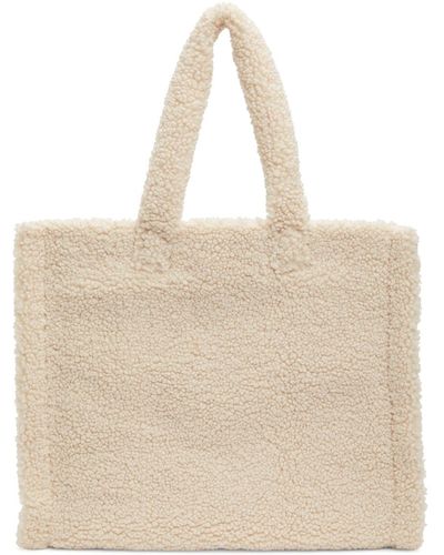 Stand Studio Off-white Sherpa Large Lola Tote - Natural