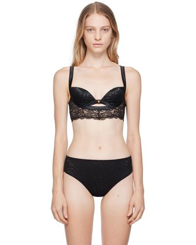 Versace High-Waisted Lace Briefs - Black