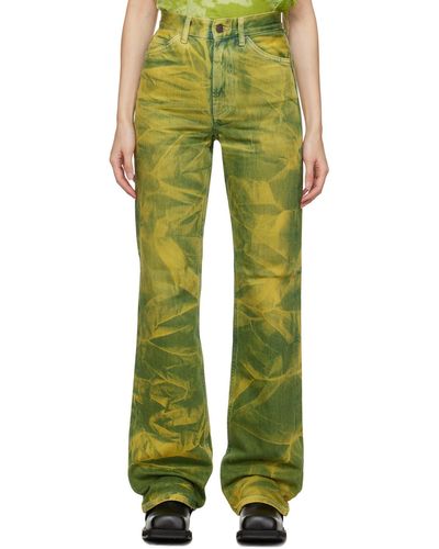 Acne Studios Yellow Regular Fit Jeans - Green