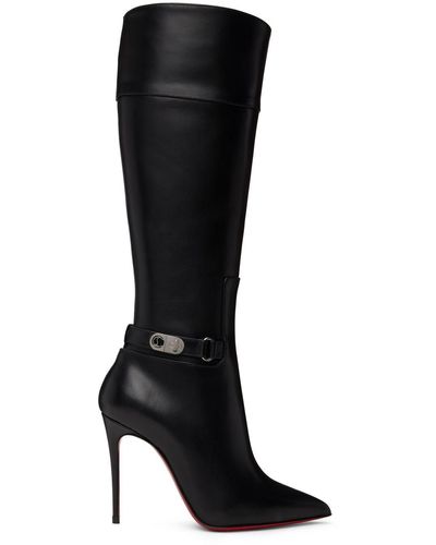 Christian Louboutin Lock So Kate 100 Leather Knee-high Boots - Black