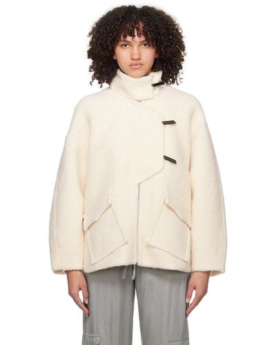 Ganni Off-white Drop Shoulder Jacket - Natural
