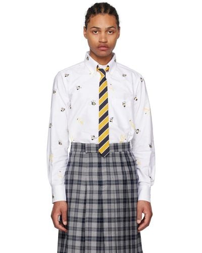 Thom Browne White Birds & Bees Shirt - Multicolor