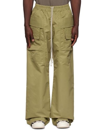 Rick Owens Khaki Creatch Cargo Trousers - Green