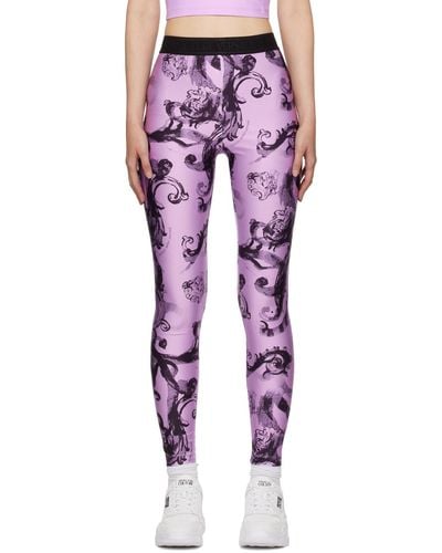Versace Purple Printed leggings - Multicolour