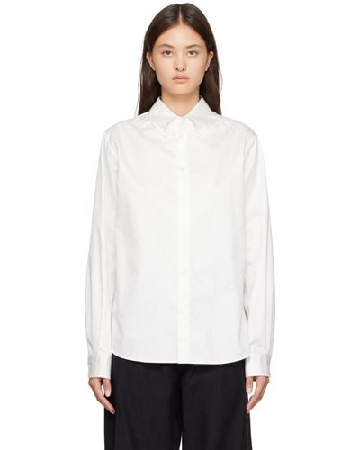 MM6 by Maison Martin Margiela White Embroidered Shirt