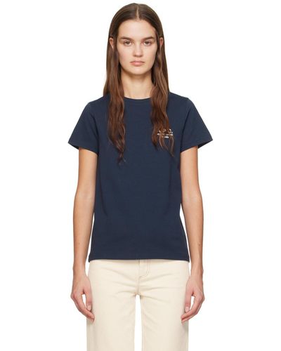 A.P.C. T-shirt denise bleu marine