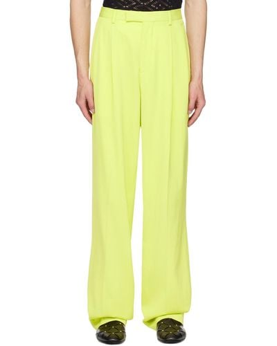 Versace Green Formal Trousers - Yellow