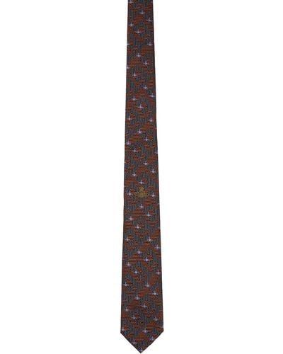 Vivienne Westwood Cravate bourgogne à motif à orbe - Noir