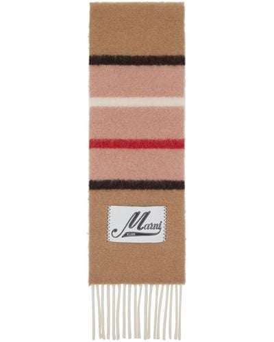 Marni Beige & Pink Striped Scarf - Black