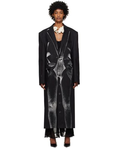 Y. Project Jean Paul Gaultier Edition Janty Denim Coat - Black