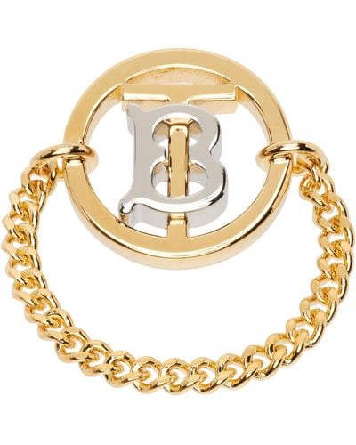 Burberry Gold Monogram Motif Ring - Metallic