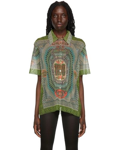 Jean Paul Gaultier Ssense Exclusive Banknote Summer Shirt - Multicolour