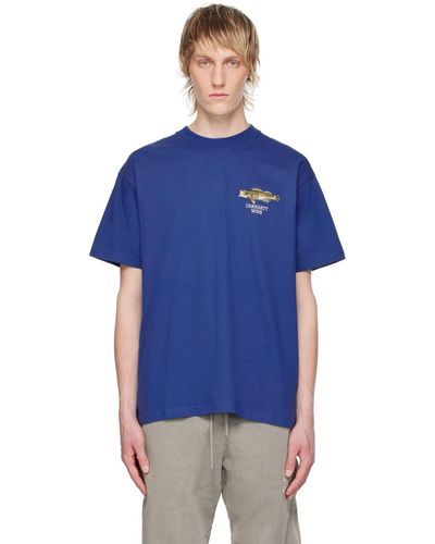 Carhartt T-shirt bleu à images de poissons