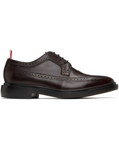 Thom Browne Brown Rubber Sole Longwing Derbys - Black
