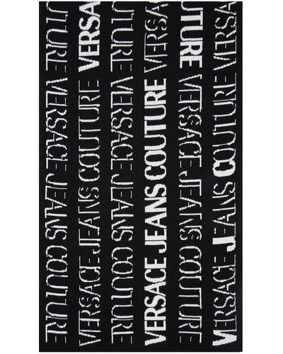 Versace Écharpe noir et blanc à logos