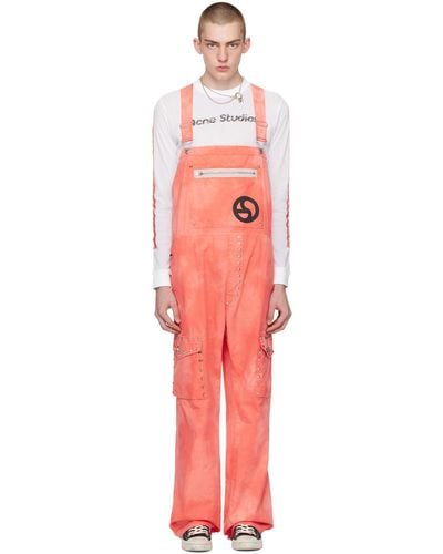 Acne Studios Pink Studded Overalls - Multicolour